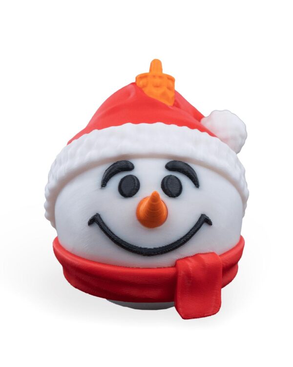 Charming Snowman Christmas Ornament with a Santa hat and scarf, ideal festive home decor for holiday tree decoration.