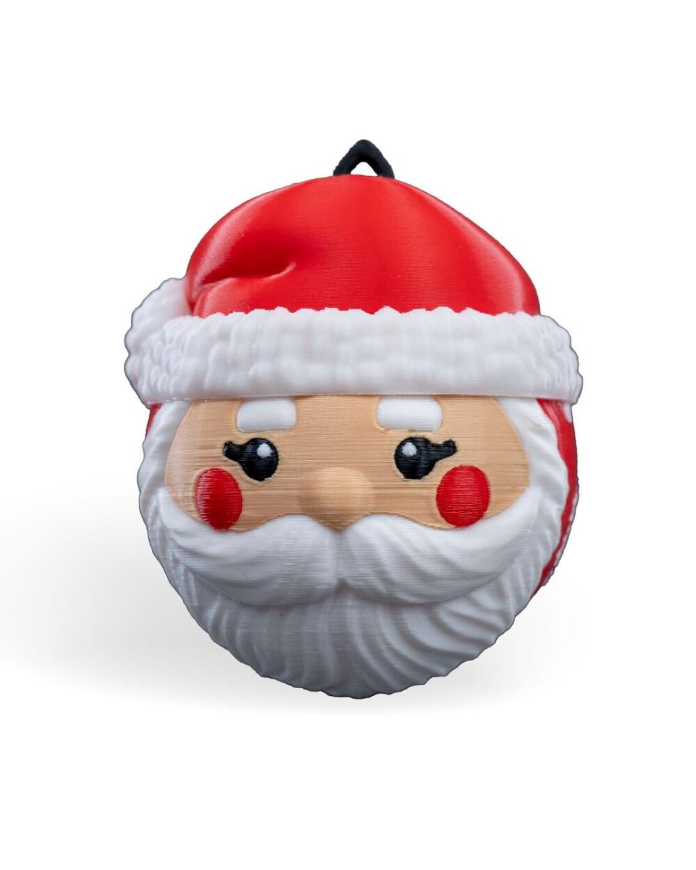 Festive Santa Claus Christmas Ornament: Handcrafted decor for your tree featuring a cute, smiling Santa face with rosy cheeks.